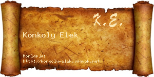 Konkoly Elek névjegykártya